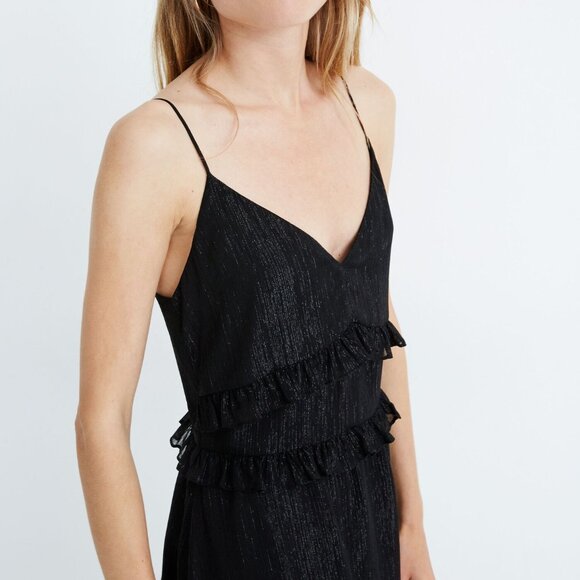 Madewell Dresses & Skirts - Madewell Petite Shimmer Ruffle Cami Dress Sz 6